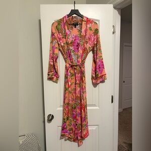 NWOT Floral and Leopard Women's Robe
